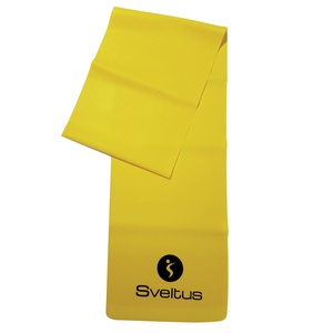 Juosta mankštai SVELTUS LATEX BAND lengvo tamprumo (geltona)